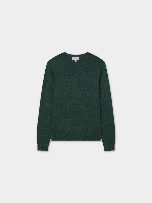 stylish bowler hatsBasic Crew Sweater LS-Heathered Green