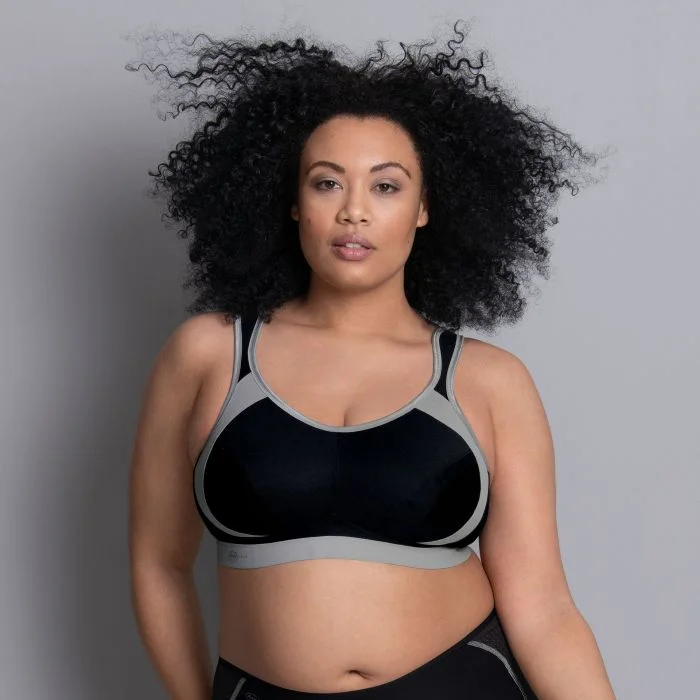 plus-size wireless mastectomy bras with paddingExtreme Control Sports Black/Grey