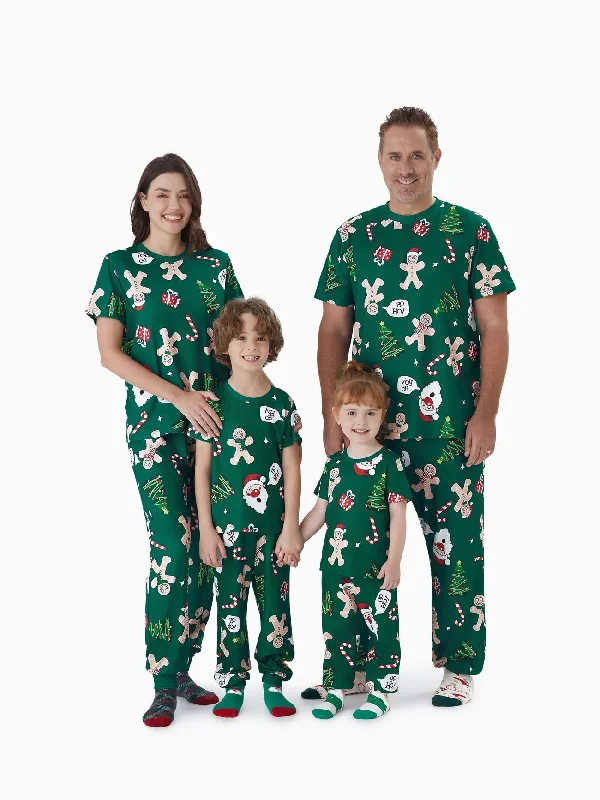 women's pajamas for those who love to stay in and relaxFamily Christmas Pajama Set With Gingerbread And Christmas Tree Design