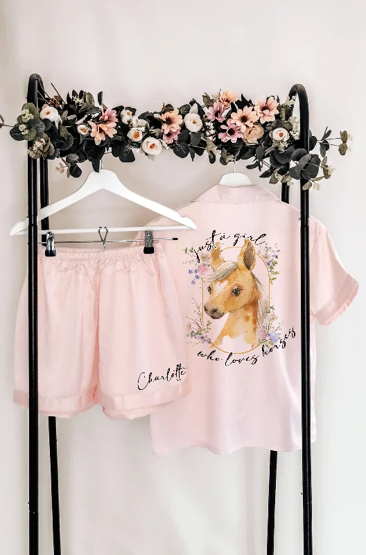 women's pajamas with a perfect blend of style and comfortLuxury Personalised Horsey Girl Birthday Sleepover Pyjamas (Kids)