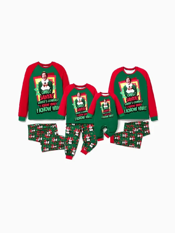 women's pajamas with an adjustable necklineFamily Matching Elf Christmas Pajama Set