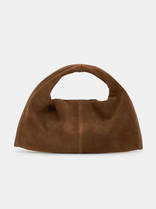 cozy fleece-lined beanie hats with pom-poms for winter fashionVida Suede Mini Tote Bag, Walnut