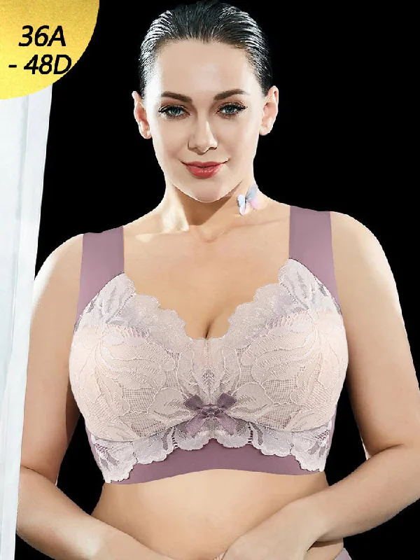 wireless maternity bras with adjustable strapsBreathable Lace Soft Beauty Back Wire-free Bra