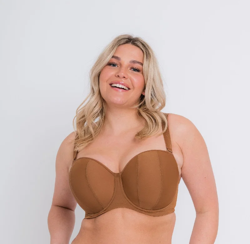 modal fiber high-leg briefsLuxe Strapless Bra- Caramel