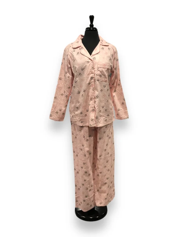 women's pajamas with snap buttonsWomen's Two Piece Micropolar Flannel Pajama Set with Satin Trim