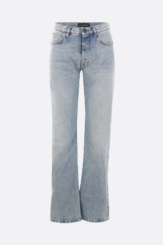 elegant derby hatslow-waist straight jeans in organic Japanese twill