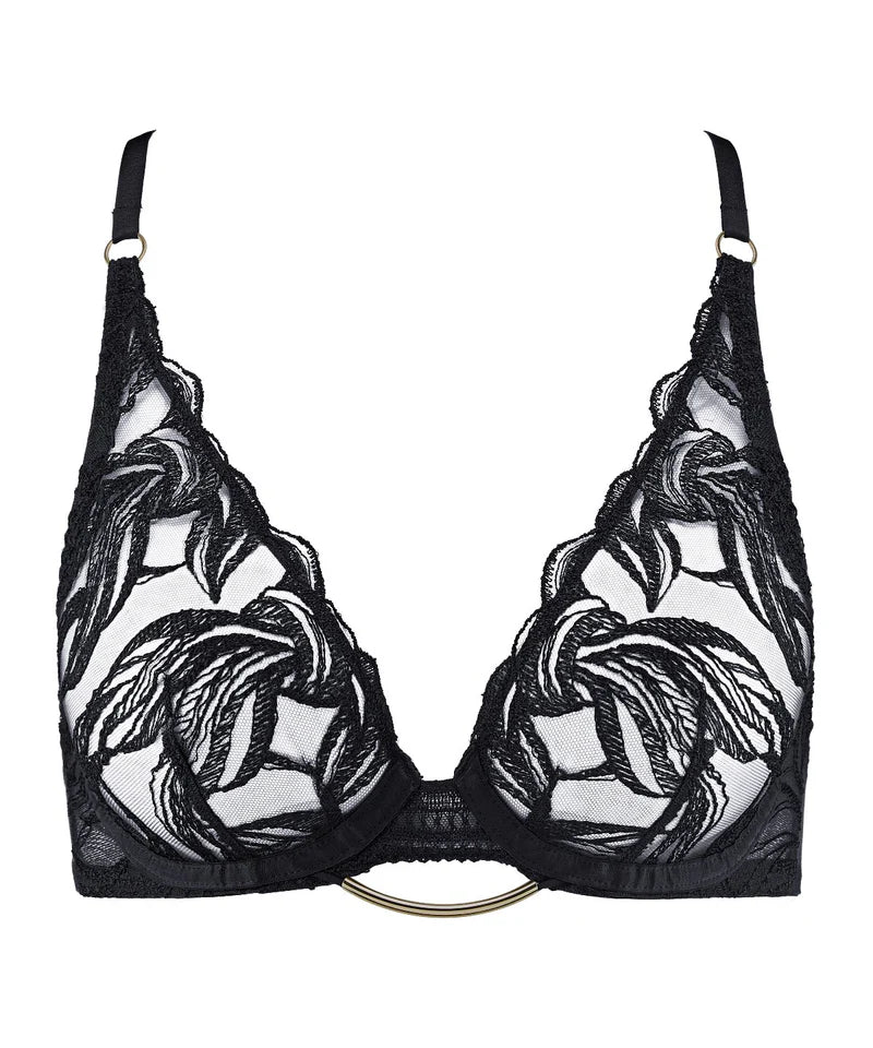 high-compression shapewear for special occasionsAubade Into the groove Underwired triangle Bra Black