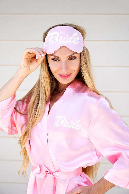 women's pajamas with a vintage lookPink Satin Custom Sleep Mask