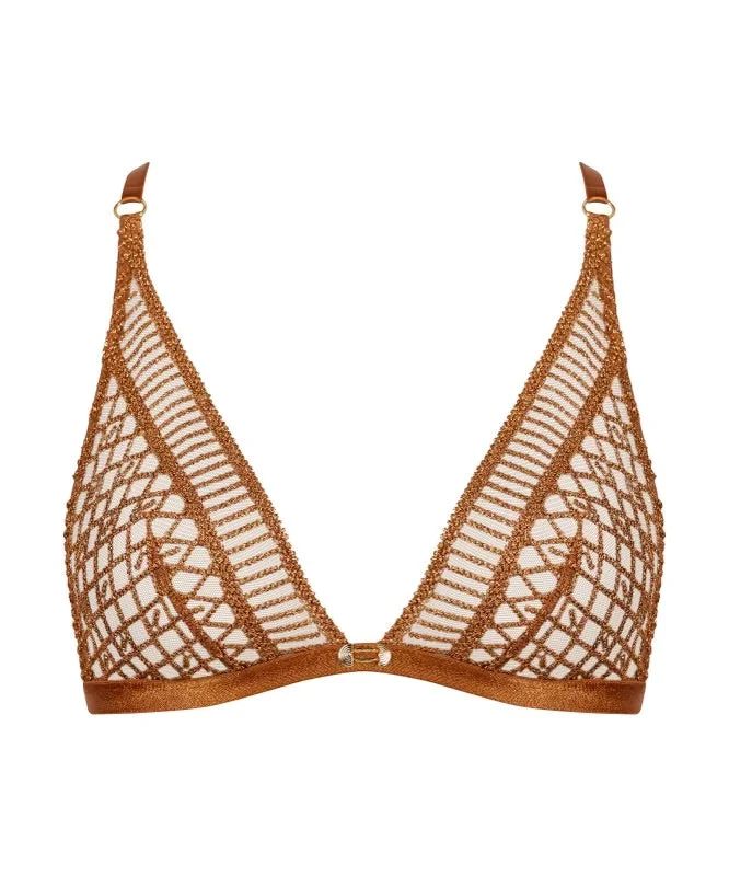 lightweight sports bras for cyclingAubade Stardust Dream Bralette Amber Gold