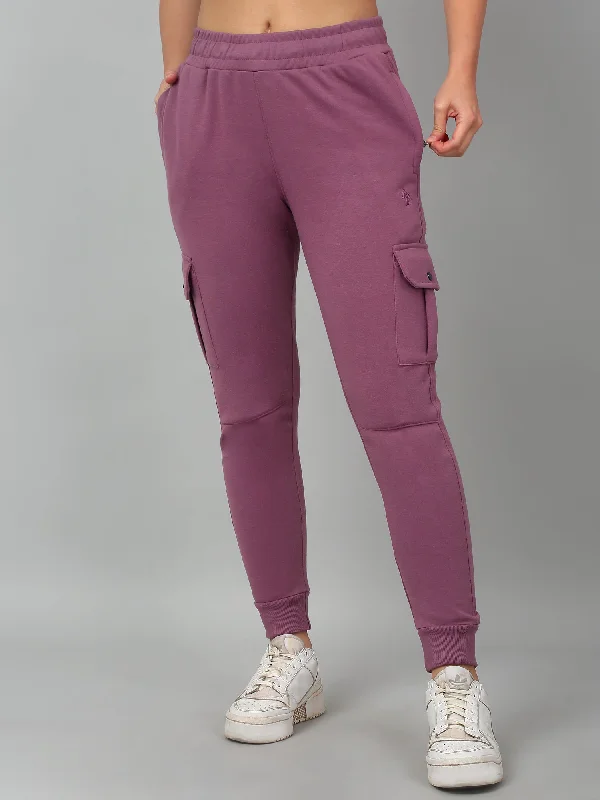 Women's Coats with Fur TrimWomen's Casual  Mauve Ankle length Mid rise Jogger Pants