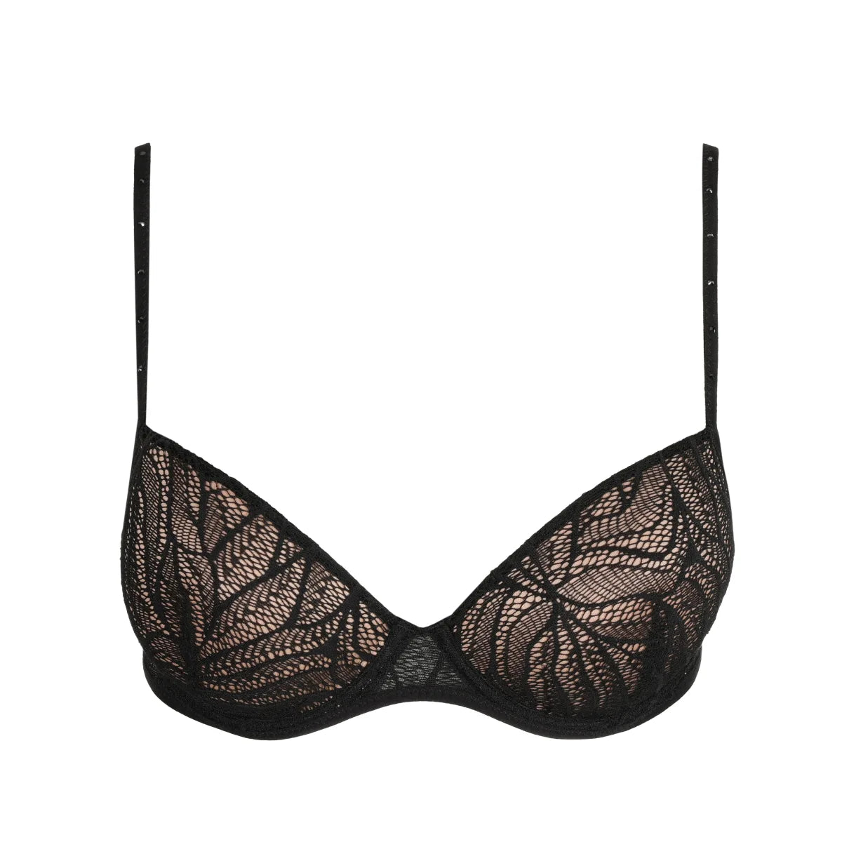 lace-trimmed chemise nightgownsSarda Mae Padded plunge Bra Black