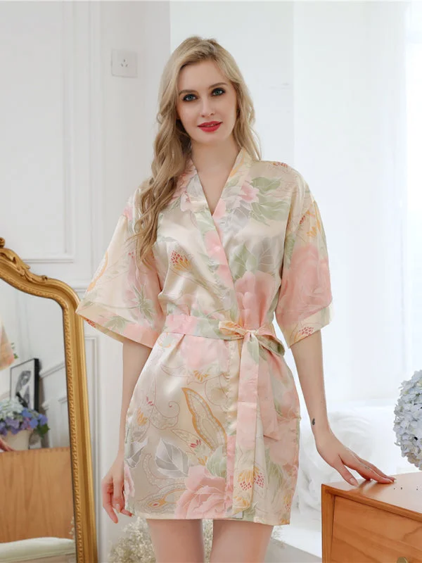 women's pajamas in solid colorsRomantic Belted Robe: Lounge in Chic Comfort!