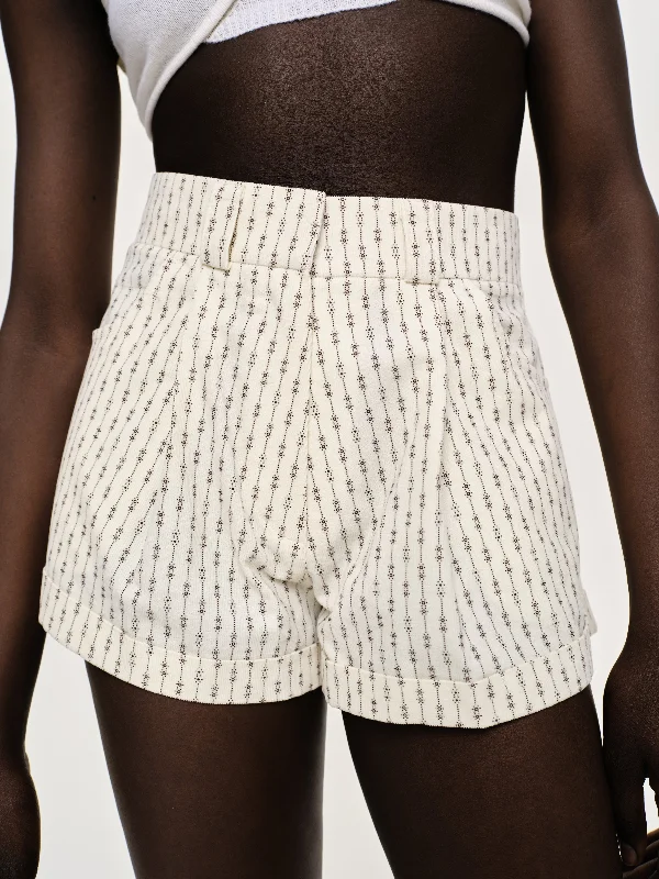 cozy fur-lined hats with earflaps for extreme winterFloral Micro Shorts, Ivory