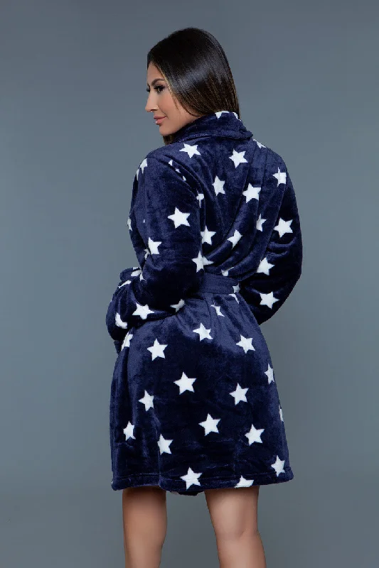 high-quality women's pajama sets2259 Kaylee Robe Navy White