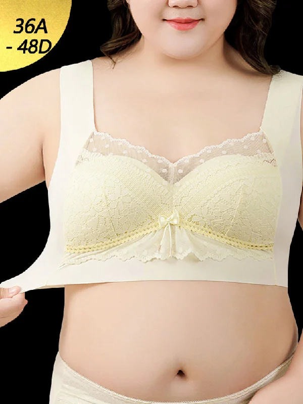 plus-size wireless mastectomy brasSoft Seamless Wirefree Molded Cup Lace Bra