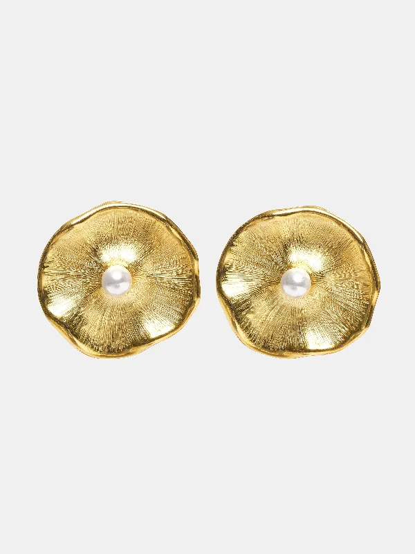 stylish fedoras with wide brimsJardin Stud Earrings, Gold