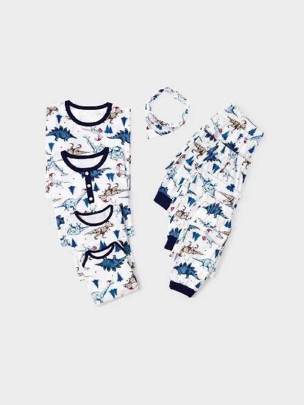 women's pajamas for those who cherish softnessDinosaur Print With Button Detailing Family Matching Pajama Set