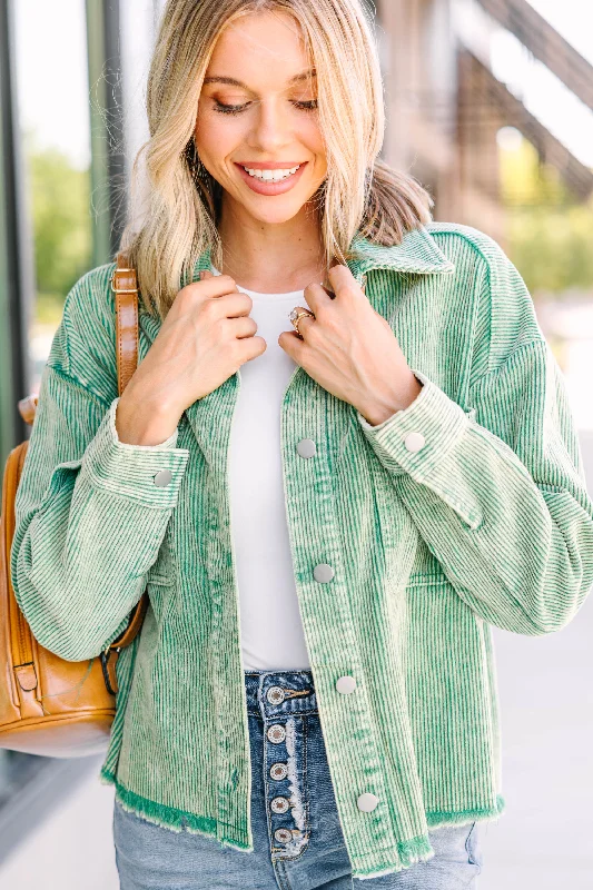 Women's Quilted CoatsBetter Than Ever Green Corduroy Jacket