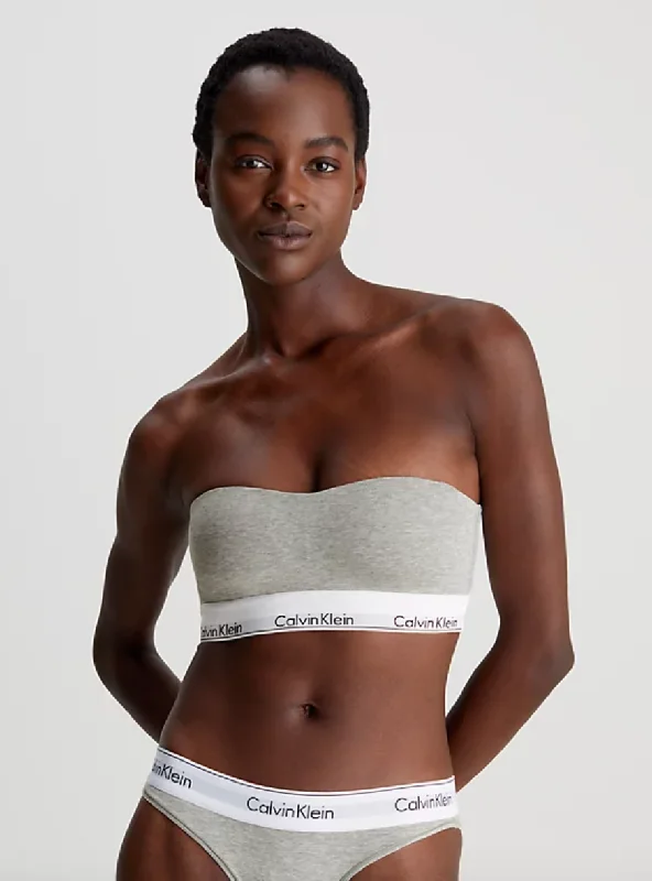 lace-embellished bralette and panties setsModern Cotton Bandeau Bralette Grey Heather