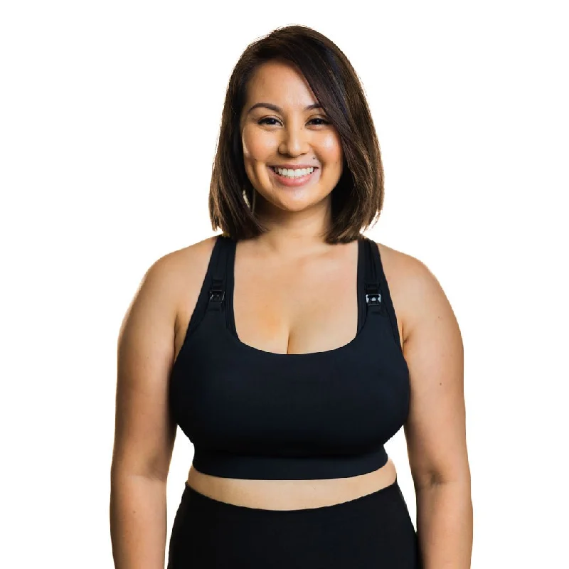 lace-embellished bralettesAthena 3.0 Nursing Sports Bra -Black