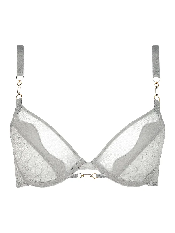 body-hugging shapewear briefsChantelle X Spark Underwired Bra Metal Grey