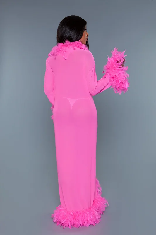 women's pajamas with a touch of elegance and sophisticationBW834HP Glamour Robe Hot Pink