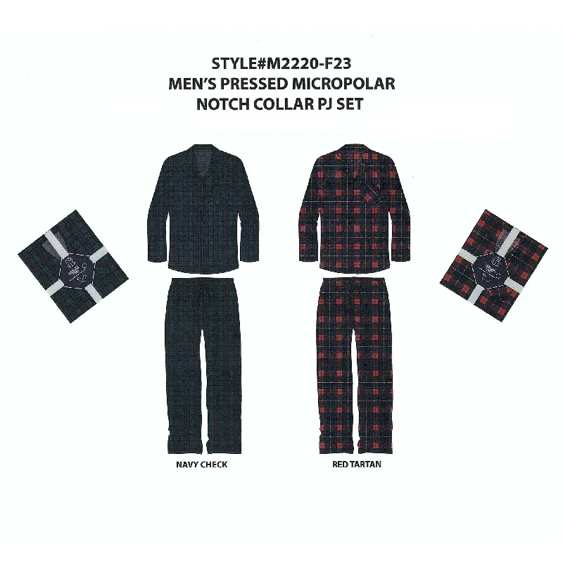 women's pajamas for bed and breakfast staysBULK BUY - Men's Two Piece Pressed Micropolar Notched Collar Pajama Set (Gift Packaged)(6-Pack)