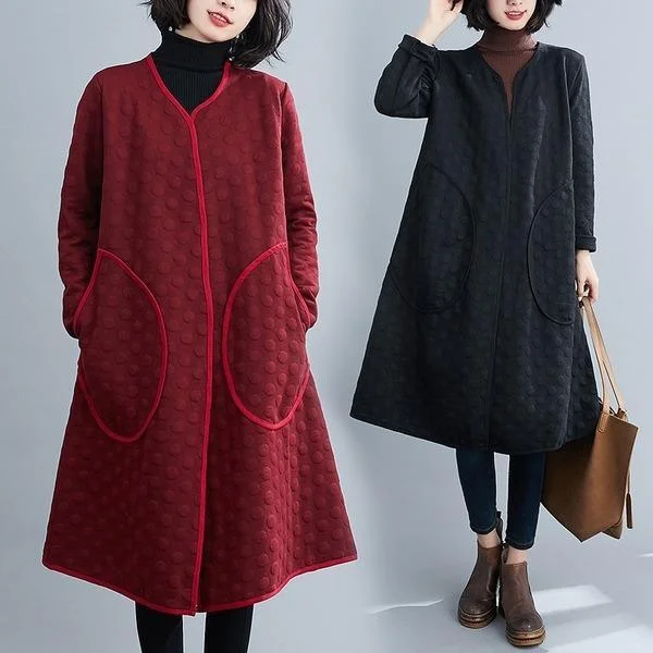 Women's Coats with Sleevescotton plus size vintage casual loose long winter autumn spring trench coat