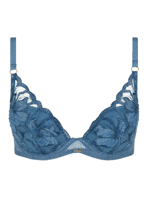 lace-trimmed sleep tank topsChantelle Fleurs Plunge underwire bra Blue jeans denim