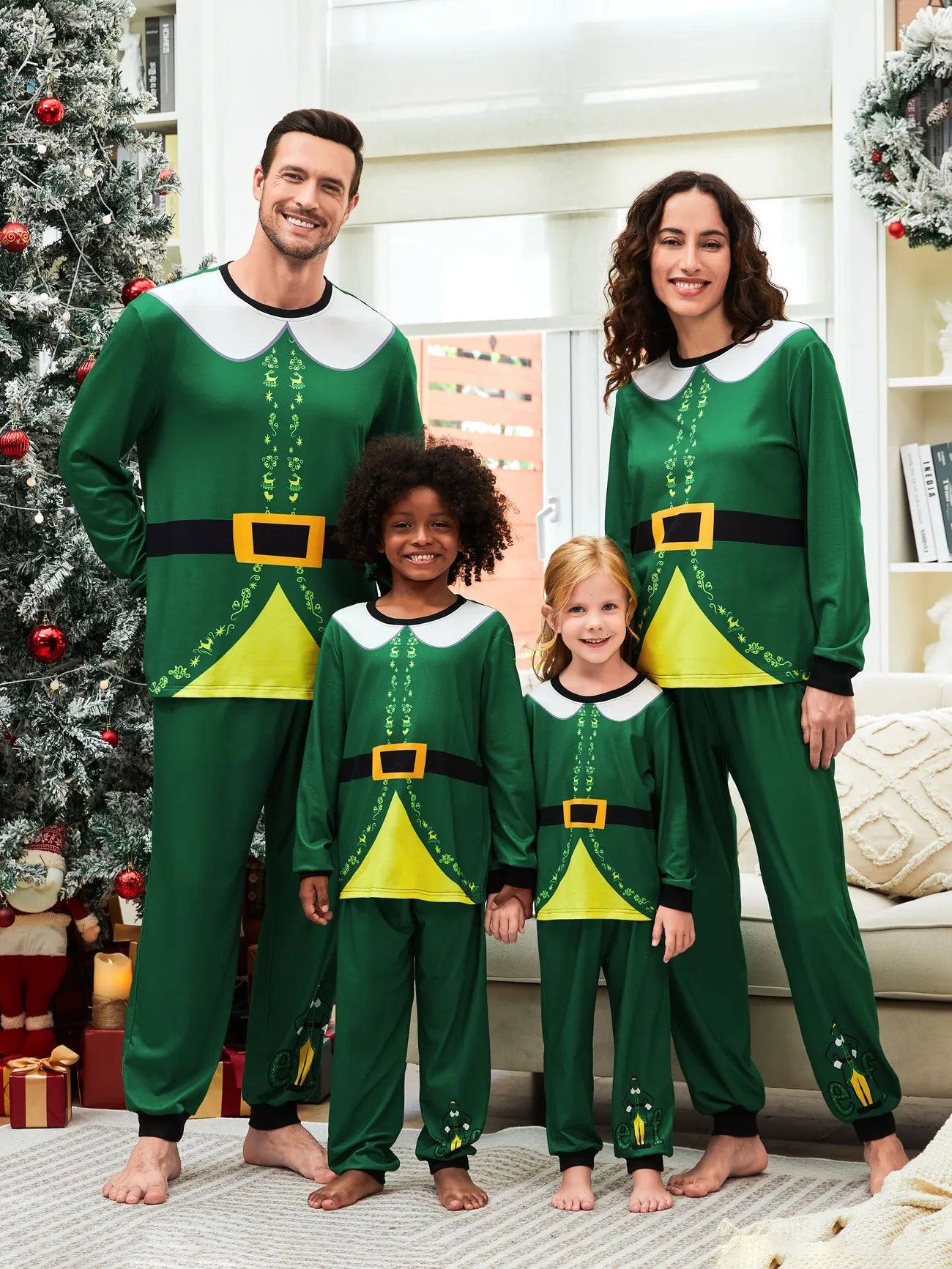 plus-size women's pajama pantsElf Theme Christmas Cosplay Family Matching Pajama Set