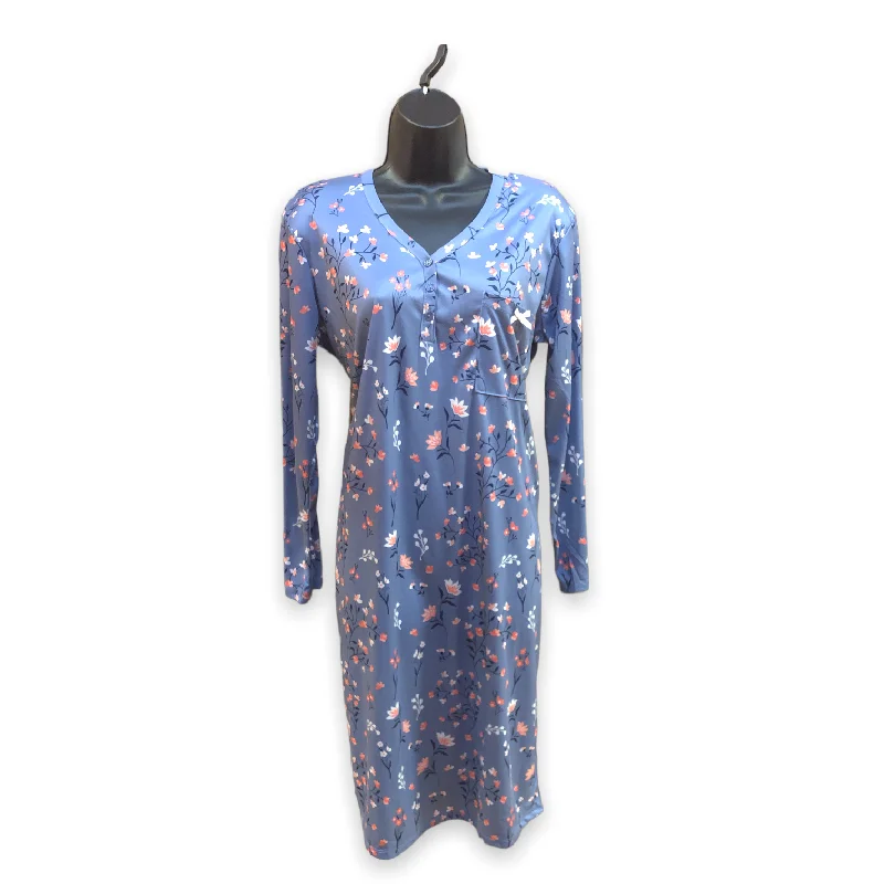 women's pajamas with a classic designBULK BUY- Women's Polyester Long Sleeved Nightgowns