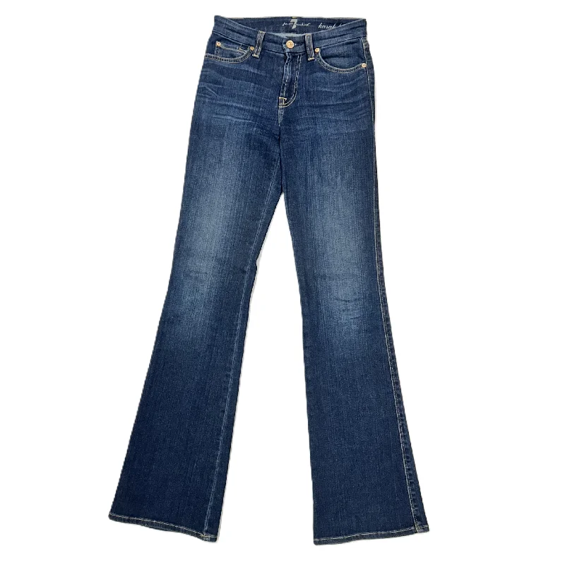 Women's Jodhpurs with V-Shaped HemJeans Boot Cut By 7 For All Mankind In Blue Denim, Size: 00