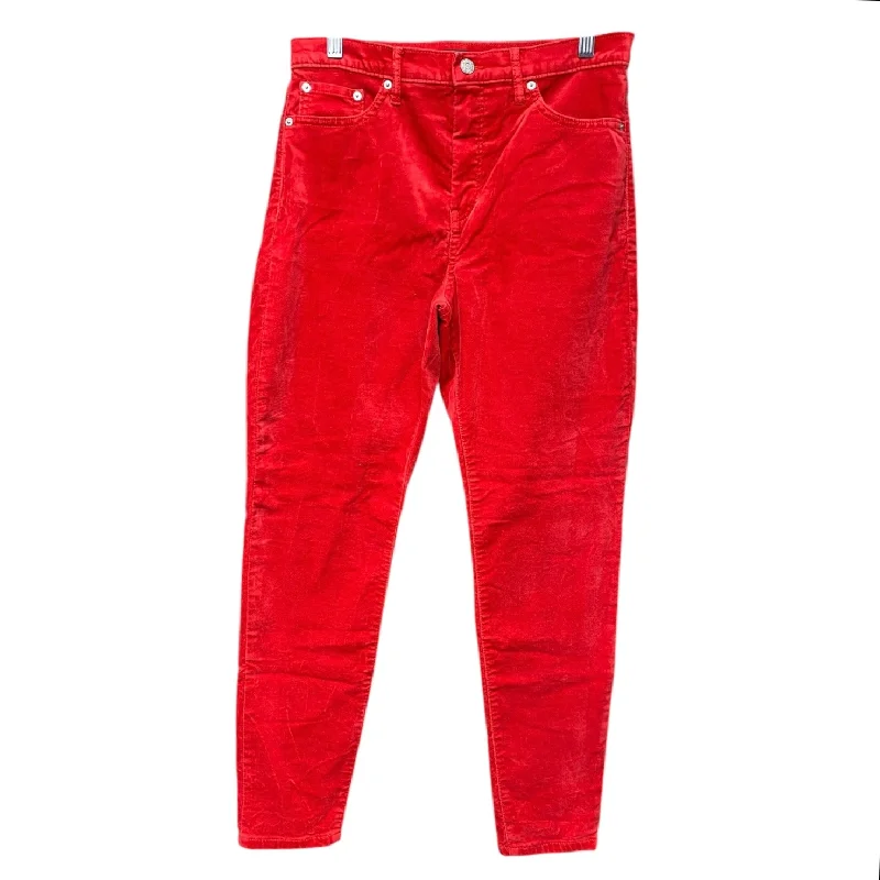 Women's Jodhpurs with V-Shaped CollarJeans Skinny By Banana Republic In Red, Size: 8