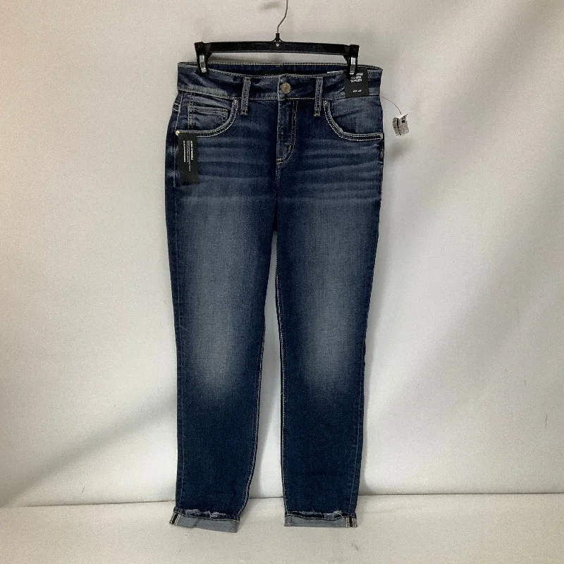 Women's Jodhpurs with Notched CollarJeans Boyfriend By Silver In Blue Denim, Size: 2