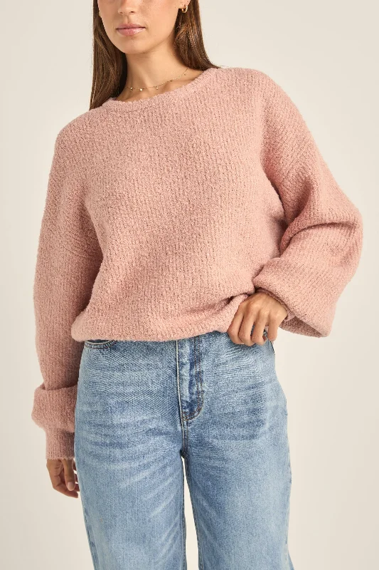 Women's Shawl Collar SweatersQuinn Knit Jumper Pink