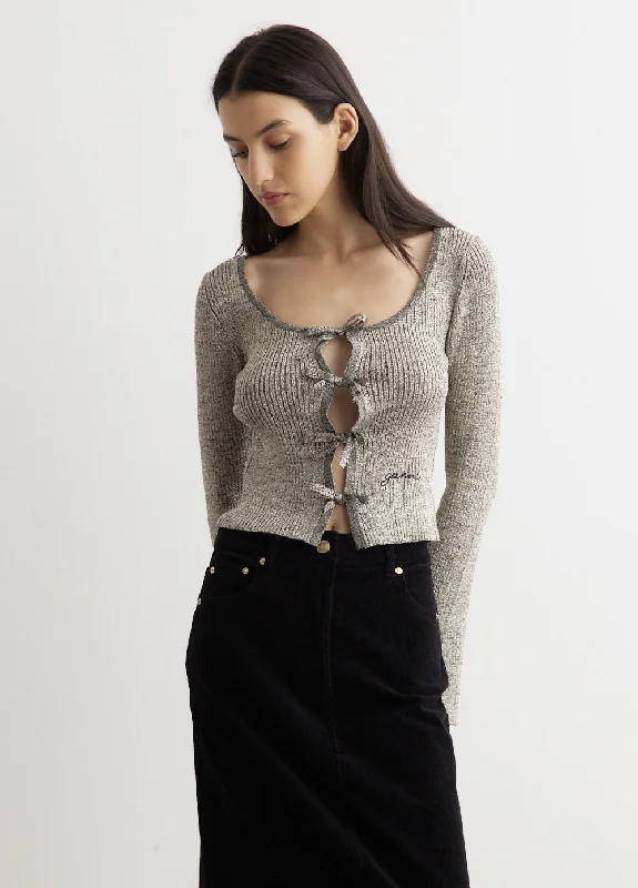 Women's Peter Pan Collar SweatersSparkle Rib Blouse