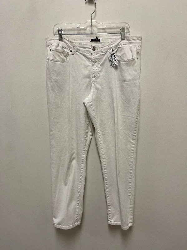 Women's Jodhpurs with Tapered LegJeans Skinny By Eileen Fisher In White, Size: 14