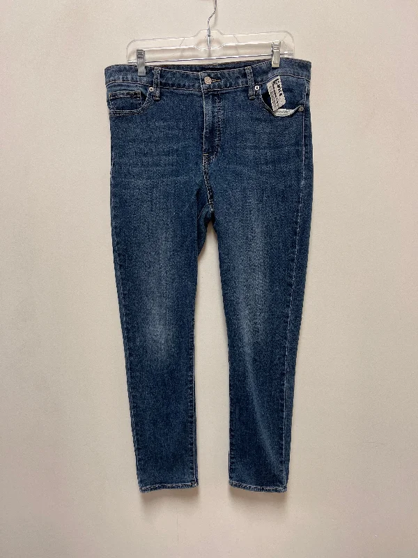 Women's Jodhpurs with Notched CollarJeans Skinny By Lucky Brand In Blue Denim, Size: 12