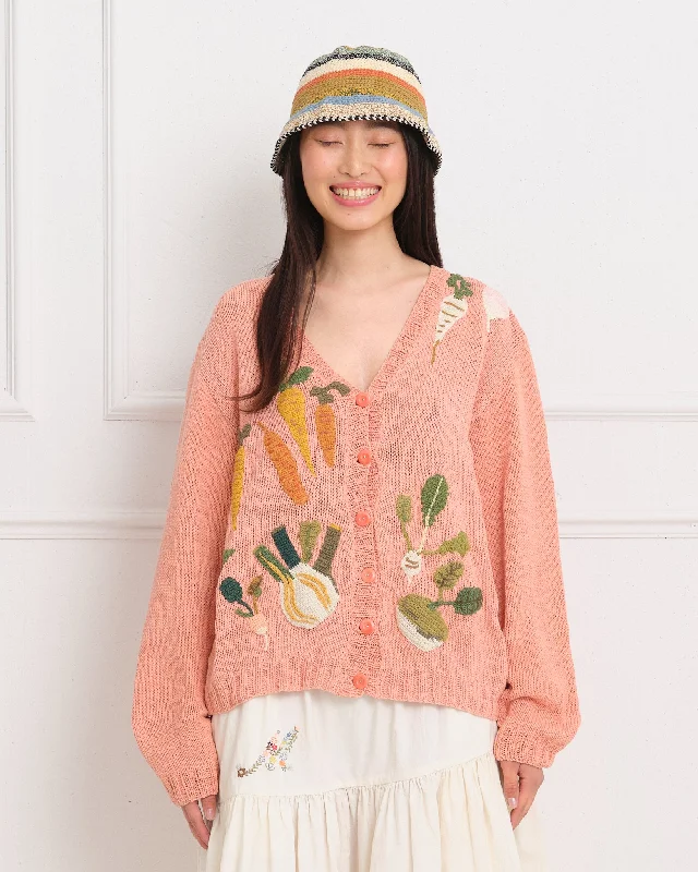 Women's Serbian Wool SweatersTwinsun Knit Cardigan - Pink Rooting For You