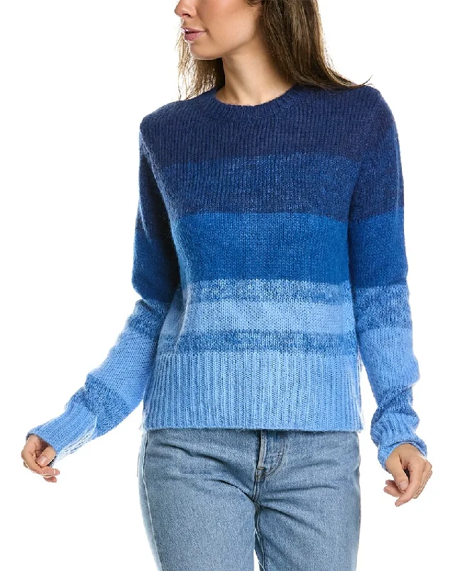 Women's V-Shaped Collar SweatersLea & Viola Ombre Wool-Blend Sweater