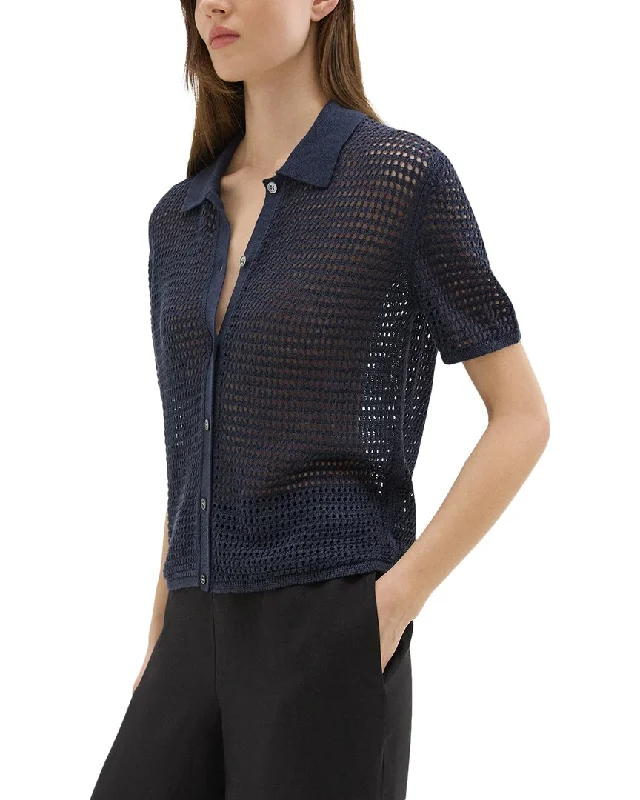 Women's Mohair SweatersTheory Mesh Linen-Blend Shirt