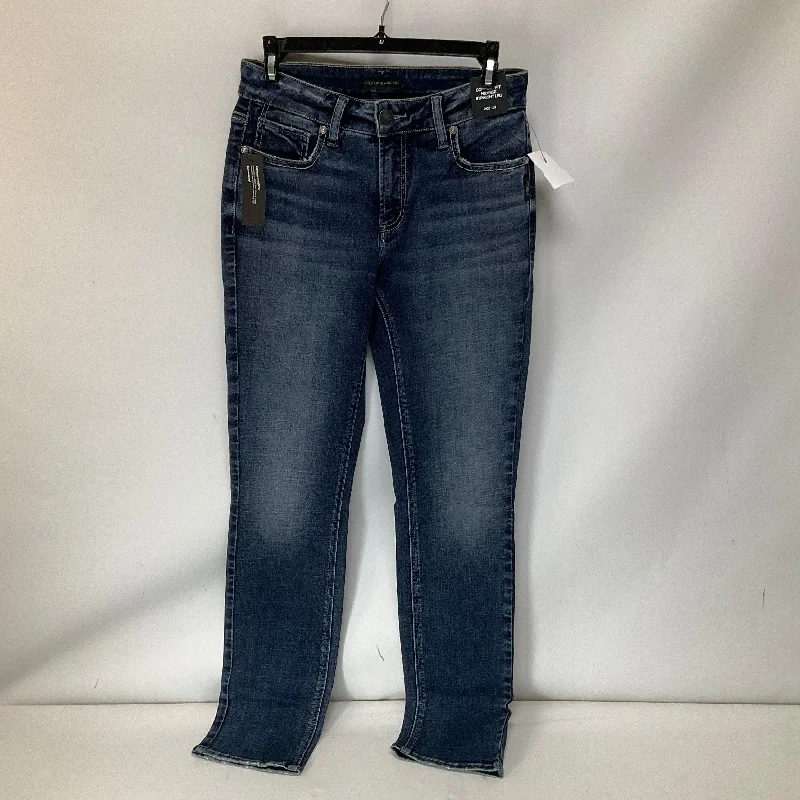 Women's Jodhpurs with ButtonsJeans Straight By Silver In Blue Denim, Size: 2