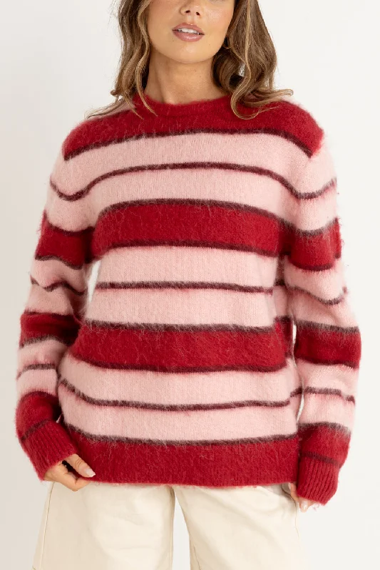 Women's Mid-Length SweatersCherie Oversized Knit Cherry