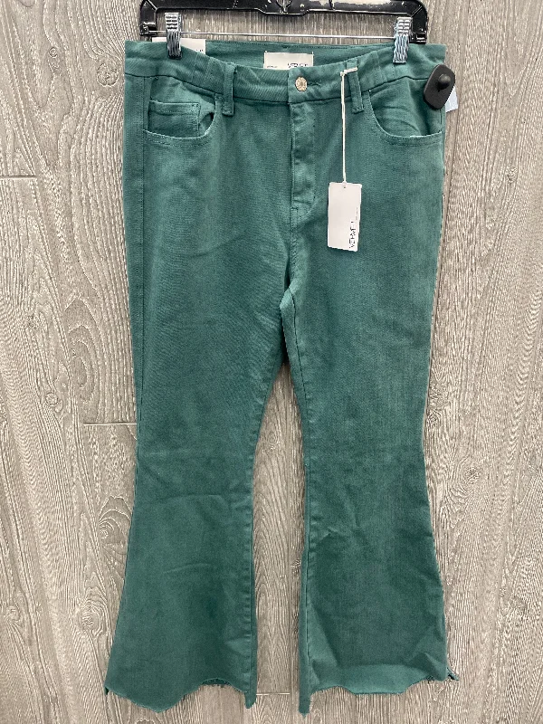 Women's JodhpursJeans Flared By Vervet In Green Denim, Size: 12