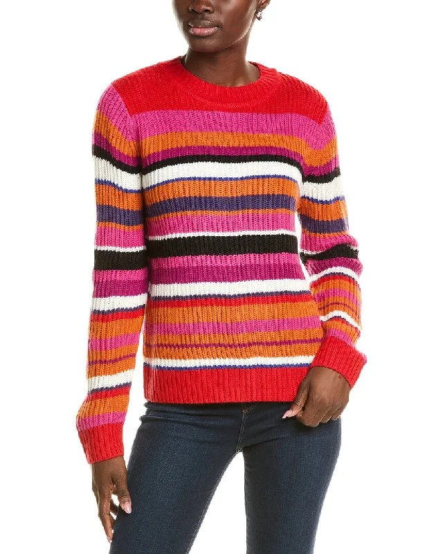 Women's Icelandic Wool Sweaterstyler böe Drop Mock Stripe Wool-Blend Sweater