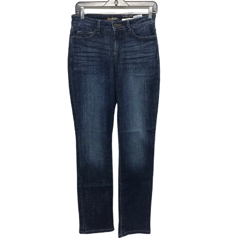 Women's Jodhpurs with Peter Pan CollarJeans Straight By Lee In Blue Denim, Size: 4