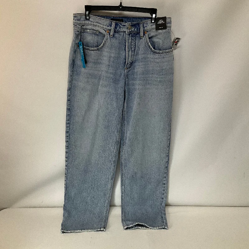 Women's Jodhpurs with Shirt CollarJeans Straight By Silver In Blue Denim, Size: 2