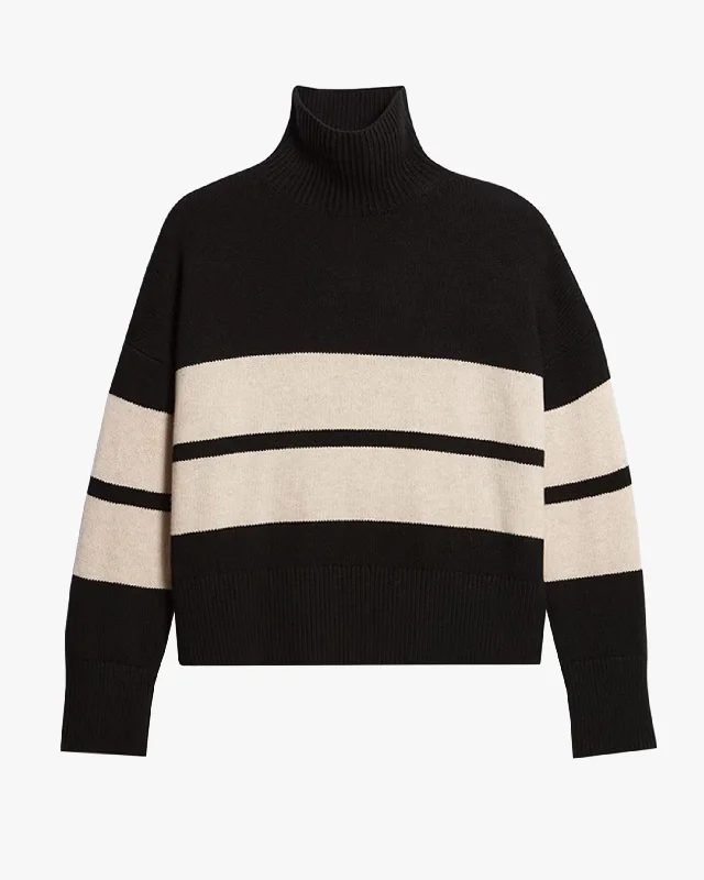 Women's Tasseled SweatersMalo Poloneck Stripe Sweater