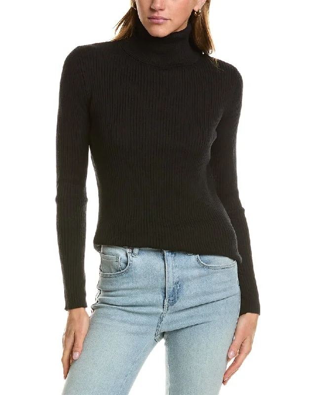 Women's Acrylic SweatersHannah Rose Turtleneck Cashmere-Blend Sweater