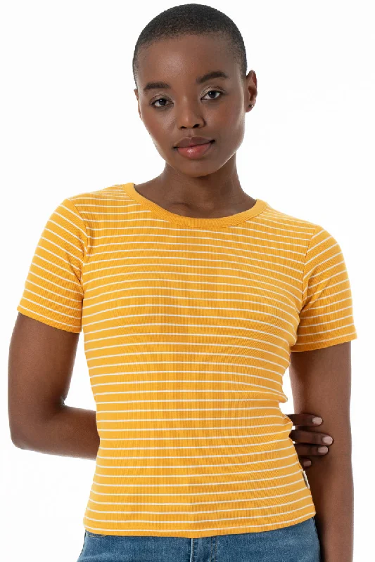 Women's Crew Neck SweatersCrew Neck T-Shirt _ 152253 _ Ochre